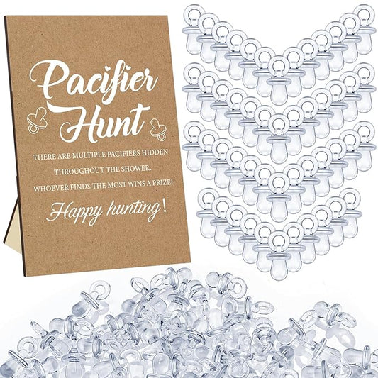 Thyle 51 Pcs Pacifier Hunt Baby Shower Games Include Baby 50 Acrylic