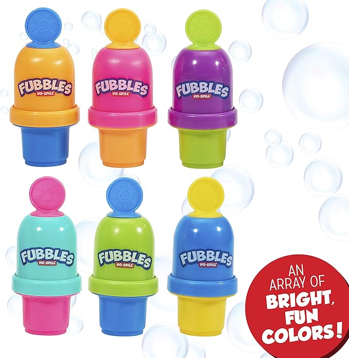 Fubbles No Spill Bubble Tumbler Minis Party Favor 12 pack | Bubble toy for babies toddlers and kids 2oz bubble