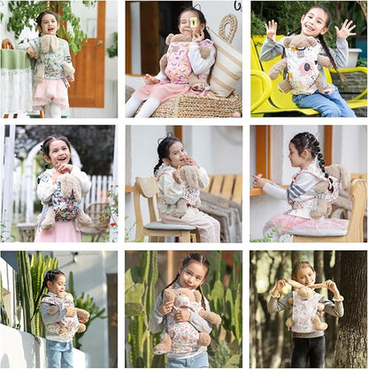 GAGAKU Baby Doll Carrier Kids Toy Baby Carrier Dolls Toy Baby Doll Sling Reborn Baby Doll Carrier with Adjustable Straps for Stuffed Animal Doll Accessories - Gray
