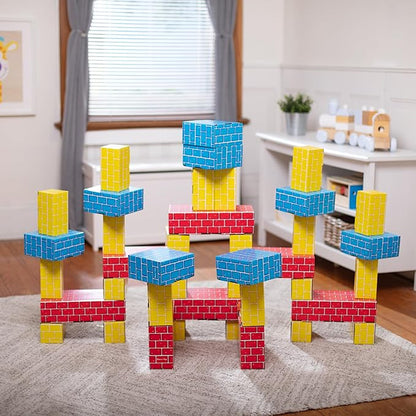 Melissa & Doug Jumbo Extra-Thick Cardboard Building Blocks - 40 3 Sizes,