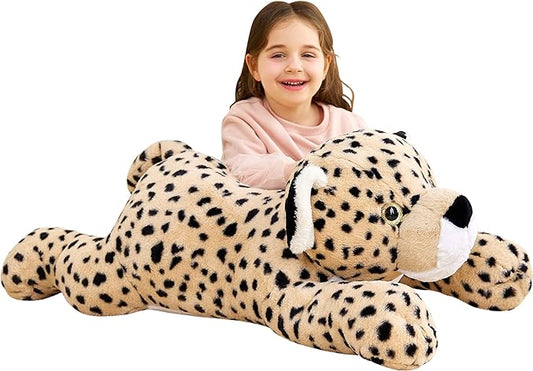 IKASA Giant Cheetah Stuffed Animal Plush Toy,Large Leopard Cute Jumbo Soft Toys 30 inches)