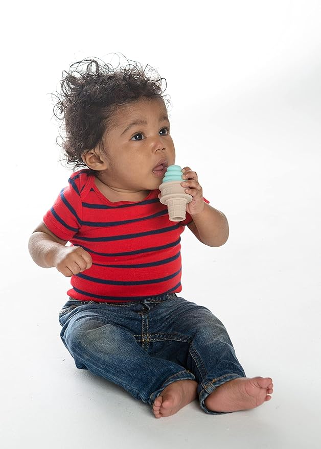 SweeTooth Ice Cream Cone Shaped Baby Teether - Magical Mint