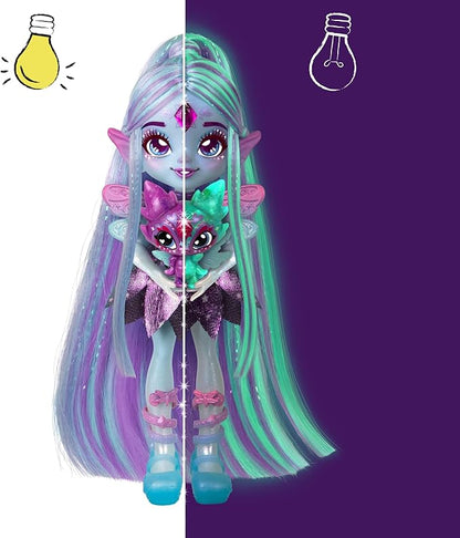 Magic Mixies Pixlings Deluxe Pack, Flyt The Dragonfly, Shimmer Reveal, Create & Mix Potion That Magically Reveals 6.5" Pixling Doll Inside Potion Bottle - Exclusive Mini Mixies & 6 Hair Accessories