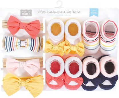 Hudson Baby Girl's Headband and Socks Giftset