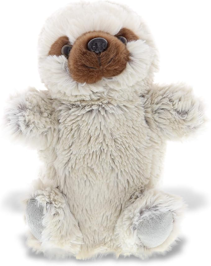 DolliBu Sloth Plush Hand Puppet For Kids - Soft Plush