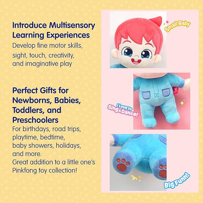 Pinkfong Official Bebefinn Plush Toy: 12-Inch Interactive Stuffed Doll - Ideal Gift for Babies and Toddlers 1-3 | Premium Multisensory Experience, Child-Friendly Design