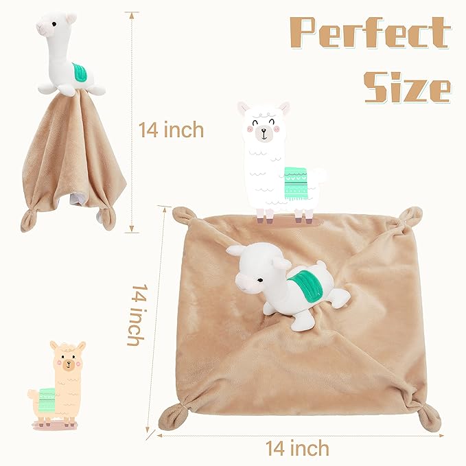 Pro Goleem Llama Security Blanket Soft Loveys for Babies 14 Inch