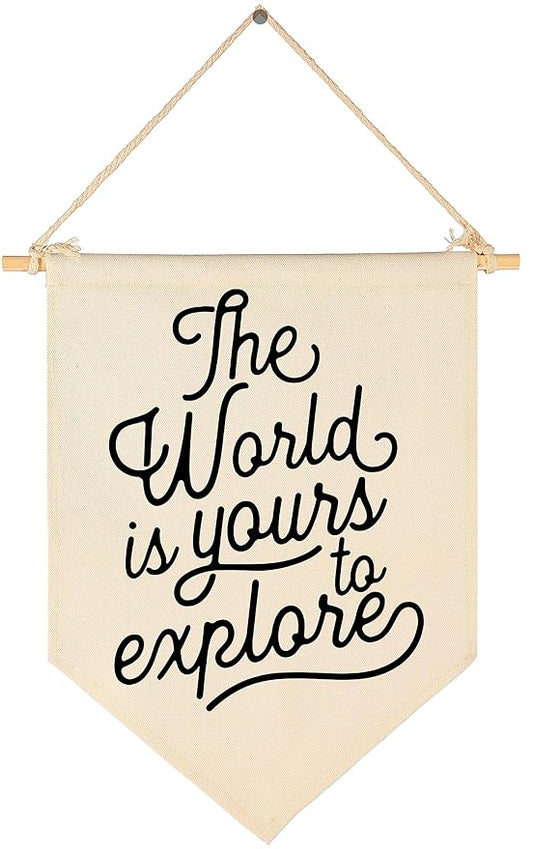The World Is Yours To Explore-Adventure Flag Sign Gifts
