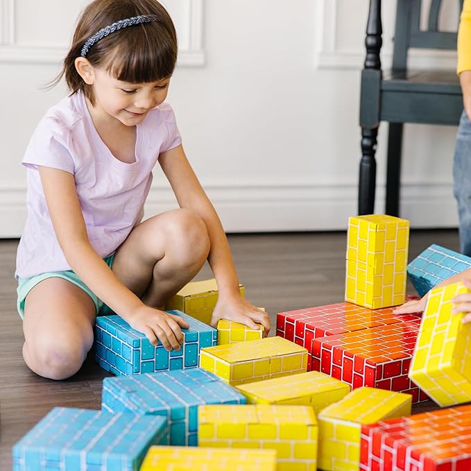 Melissa & Doug Jumbo Extra-Thick Cardboard Building Blocks - 40 3 Sizes,