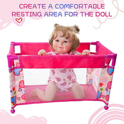 BABESIDE Baby Doll Crib, Baby Doll Bed for 17-21 Dolls