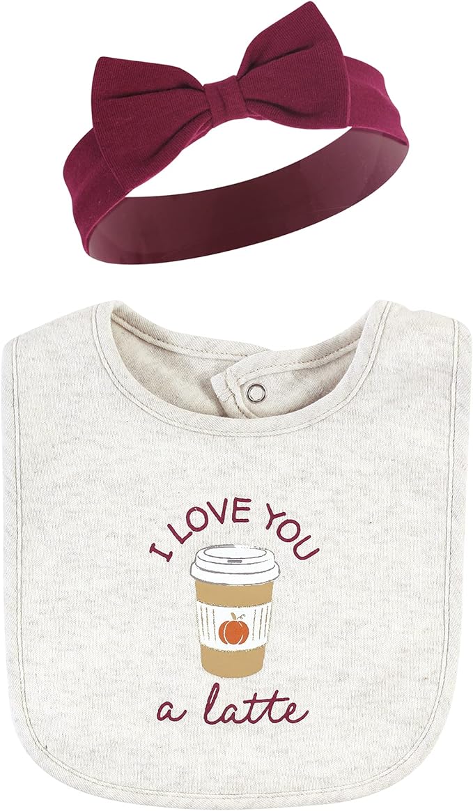 Hudson Baby Unisex BabyCotton Bib and Headband or Caps Set