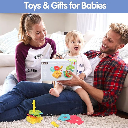 Montessori Baby Teething Toys for 0 3 6 12 18 Months - Sensory Rattles, Teethers