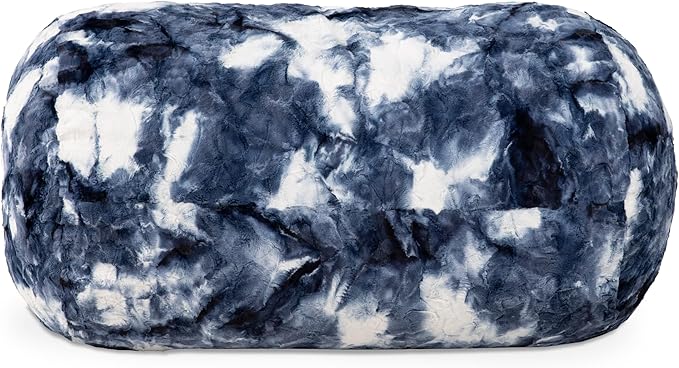 Jaxx Sofa Saxx Bean Bag Couch - 4 Foot - Faux Fur, Silver