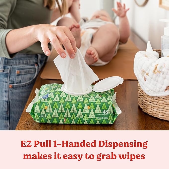 Sensitive Baby Wipes, Huggies Natural Care Baby Diaper Wipes, Unscented, Hypoallergenic, 99% Purified Water, 24 Soft Pack (1344 Wipes Total)