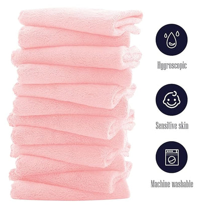 32 Pack Baby Washcloths - Luxury Coral Fleece 10x10 Inch