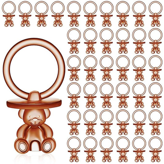 50 Pcs Acrylic Pacifier, Brown Bear Acrylic Pacifiers for Baby