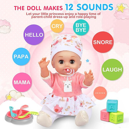 Baby Doll Care Set, Baby Doll Feeding Playset 20Pcs 3 4 5 6+