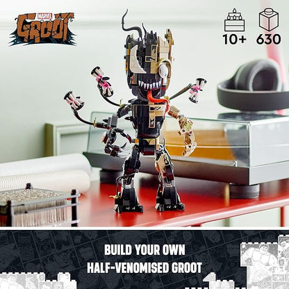 LEGO Marvel Venomized Groot 76249 Transformable Marvel Toy for Play and Display, Buildable Marvel Action Figure for Fans of the Guardians of the Galaxy Movie 10 Year