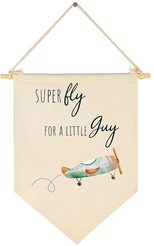 Super Fly for a Little Guy-Airplane Decor-Baby Gift Shower-Flag Decor