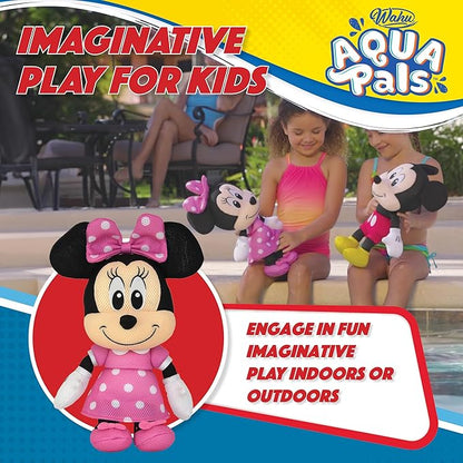 Wahu Aqua Pals Disney Classic Minnie Mouse Plush Water Toy for Kids Ages 2+, Fast-Drying Waterproof Plush Doll Toy for Pool and Bathtub 16"
