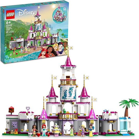 LEGO Disney Princess Ultimate Adventure Castle 43205 Building Toy with 5 Princess Mini-Dolls Including Ariel, Rapunzel and Snow White(Packaging May Vary)