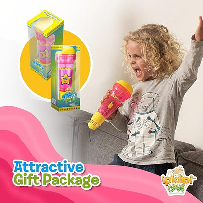 IPIDIPI TOYS Echo Mic for Kids and Toddlers - Magic Microphone with Multicolored Flashing Light and Fun Rattle