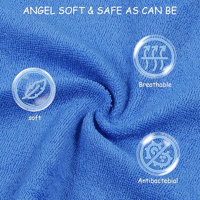 Baby Washcloths, Momcozy Ultra Soft Absorbent Towel 8pcs Newborn 10"x10" (Blue)