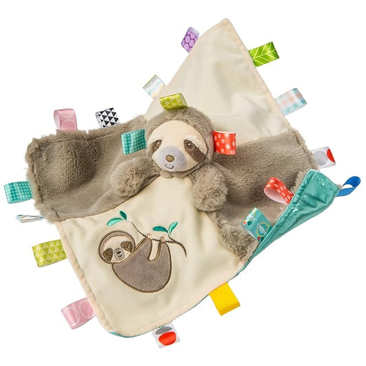 Taggies Soothing Sensory Stuffed Animal Security Blanket, Molasses Sloth 13 x 13-Inches