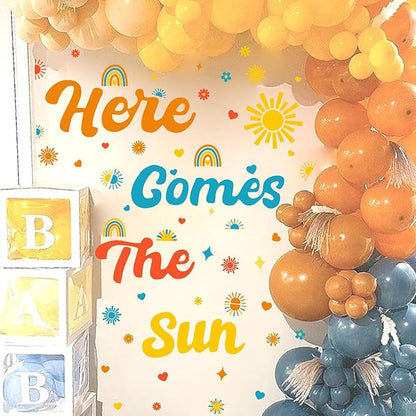 Here Comes The Sun Backdrop Decals Gender Reveal Party Decals