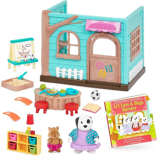 Li'l Woodzeez – Nursery Playset with 2 Posable Doll Figures & 1 Storybook 3 Years