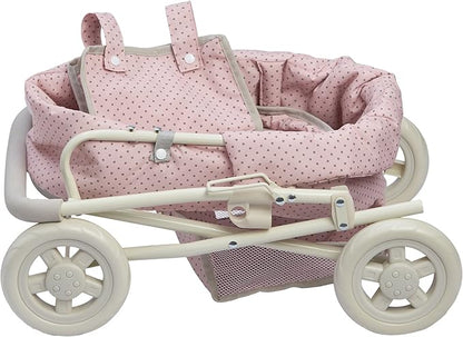 Olivia's Little World Buggy-Style Baby Doll Stroller with Retractable Canopy, Storage Underneath