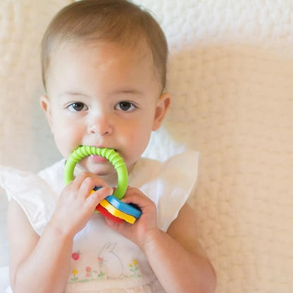 Dr. Brown's Learning Loop, Baby Teether Ring with Multiple Shapes & Textures 100% Silicone, 3m+ (Pack 2)