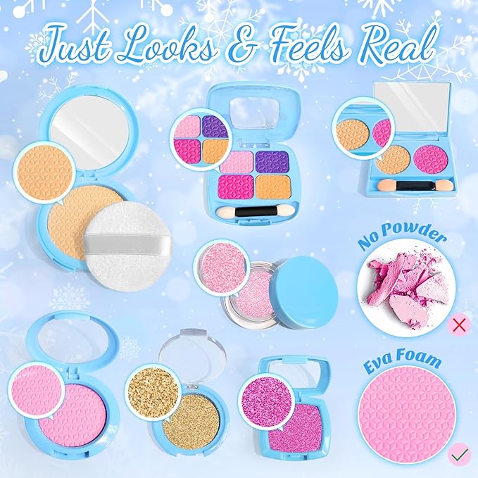 INNOCHEER Pretend Makeup for Toddlers, Toy Play Makeup Set for Kids 3-5 2 3 4 5 6 7+