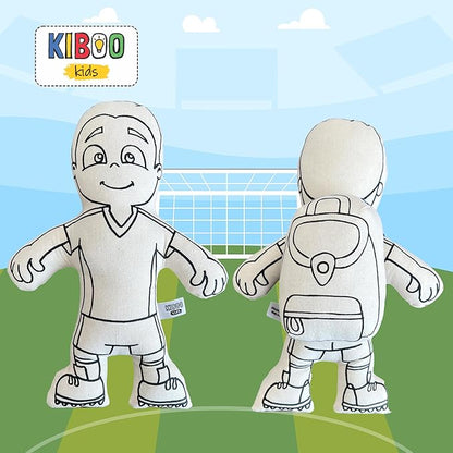 Color Your Doll - Coloring Toy for Kids - Educational Art and Crafts for Girls and Boys -Color, Play, Wash, Repeat (Soccer Boy, Markers Included)