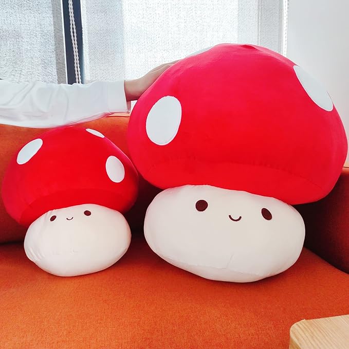 Large Mushroom Plush Toy, Mushroom Stuffed Animal Hugging Throw Pillow Plushies Doll Toy 12inch)