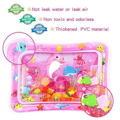 Tummy Time Water Mat for Girl, Water Play Mat for Babies Inflatable Tummy Time Water Play Mat for Infants and Toddlers 3 to 12 Months Promote Development Toys Cute Baby