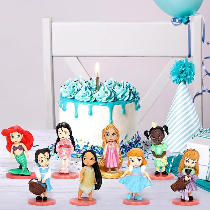 Cartoon Princess Action Figures Set, 11PCS Cute Princess Doll Figurines for Themed Party Decoration