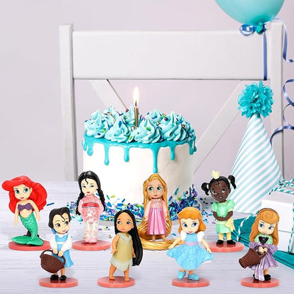 Cartoon Princess Action Figures Set, 11PCS Cute Princess Doll Figurines for Themed Party Decoration