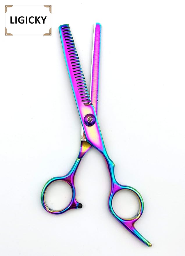 LIGICKY Hair Cutting Scissors Kit Professional Stainless Steel Hairdressing Scissors Set Hair thinning Shears Bang Hair Scissor for Kids/Salon/Home