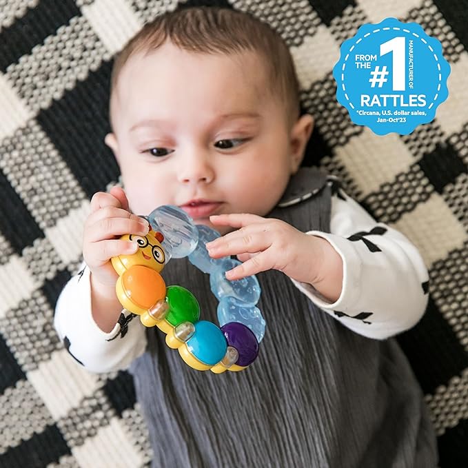 Baby Einstein Teether-pillar Rattle and Chill Teething Toy, Ages 3
