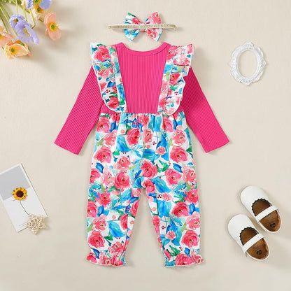 Newborn Baby Girls One Piece Romper Jumpsuit Cute Floral Print