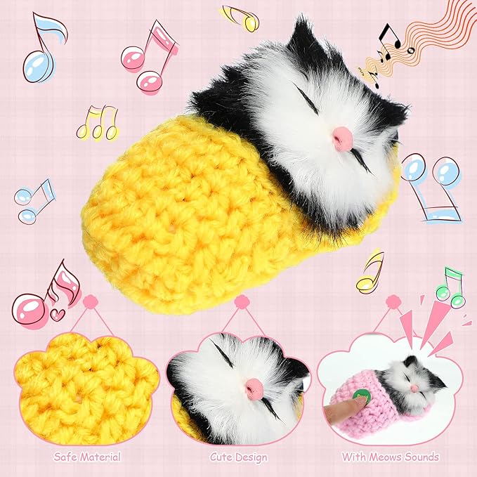 12 Pcs Sleeping Cats in Slipper Cat Doll Toy Bulk