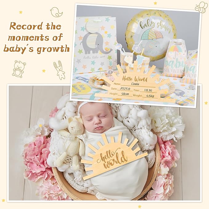 R HORSE Baby Birth Announcement Sign with Marker Pen, Boho