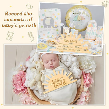 R HORSE Baby Birth Announcement Sign with Marker Pen, Boho