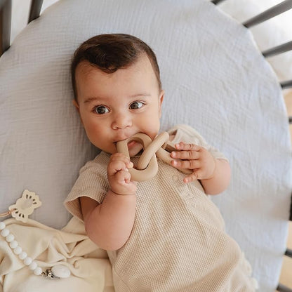 mushie Silicone Baby Links Teether Toy (Tradewinds)