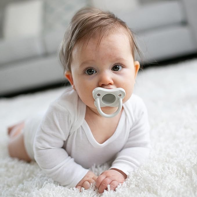 Dr. Brown's HappyPaci 100% Silicone Baby Pacifier, Contoured One-Piece Design 0-6m, BPA-Free, 3 Pack