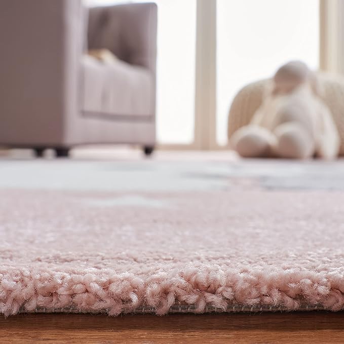 SAFAVIEH Carousel Kids Collection Area Rug - 6'7" x 9', Pink & White, Koala Design, Non-Shedding & Easy Care, Ideal for High Traffic Areas for Boys & Girls in Playroom, Nursery, Bedroom (CRK195U)