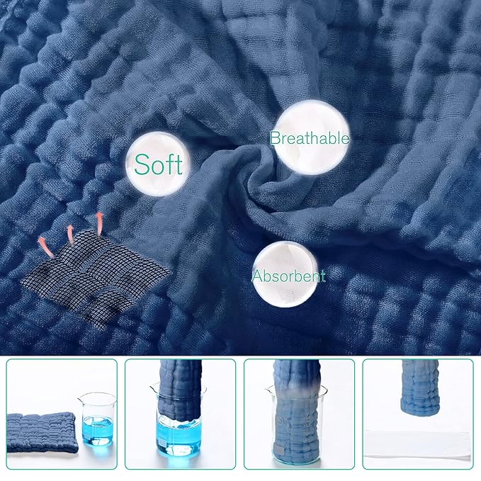 Yoofoss Muslin Burp Cloths for Baby 10 Pack 100% Cotton 20''X10'' Super