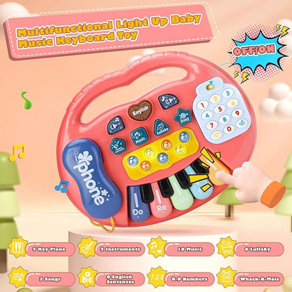 Ideashop Baby Piano Toys for 6 to 12 Months, Light 1 2 3 Years