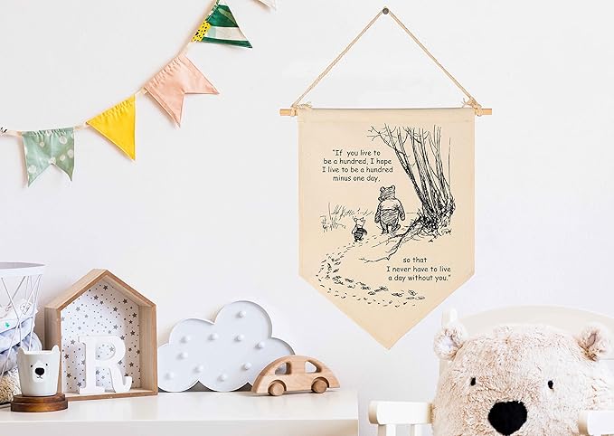 Winie Nursery Flag the Pooh,Nursery Wall Decor
